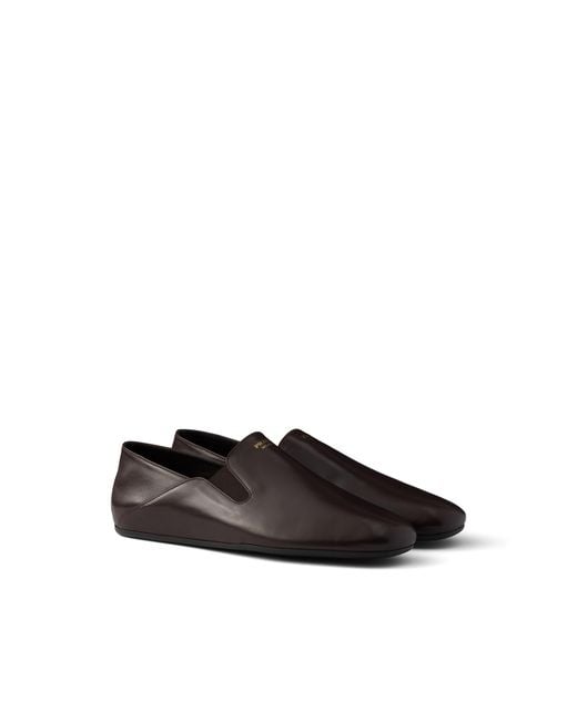 Prada White Leather Loafers for men
