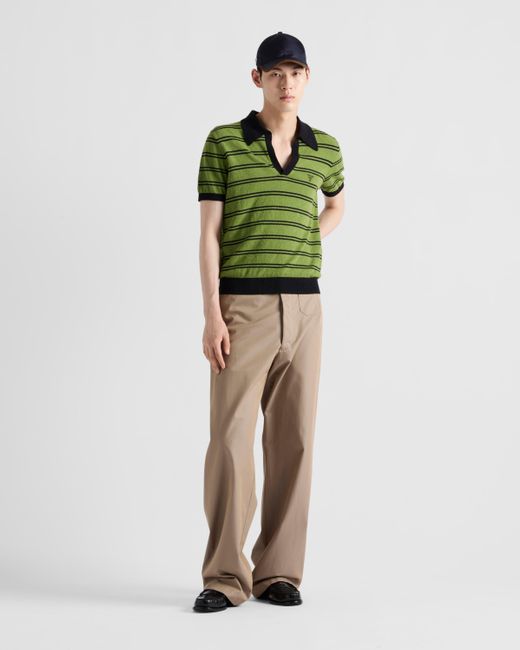Prada Poloshirt Aus Baumwolle in Green für Herren