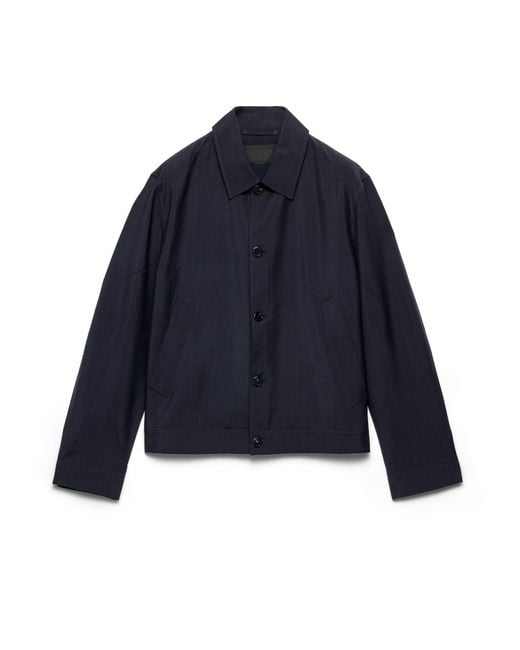 Prada Blue Mohair And Wool Blouson Jacket for men