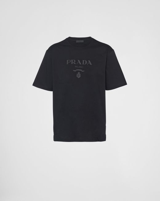 Prada Blue Cotton T-Shirt for men