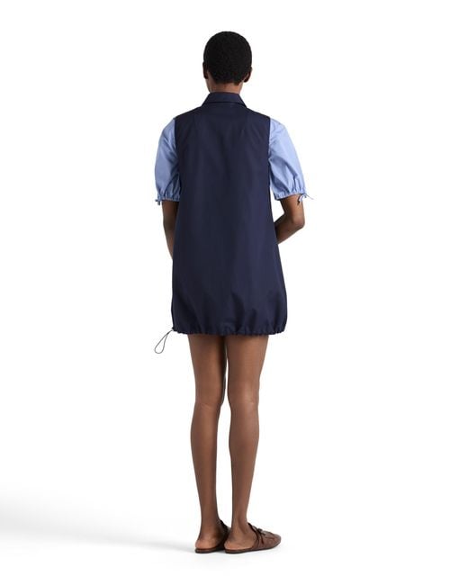 Prada Blue Poplin Mini-Dress