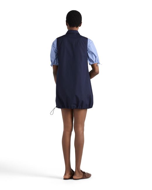 Prada Blue Poplin Mini-Dress