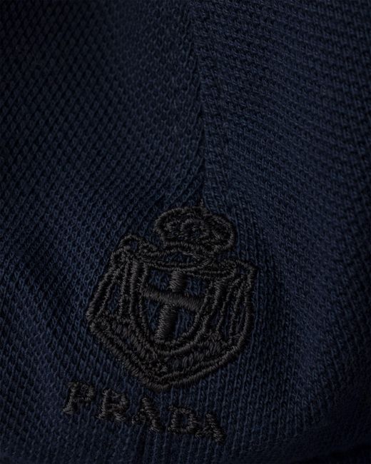 Prada Blue Old Piqué Baseball Cap for men