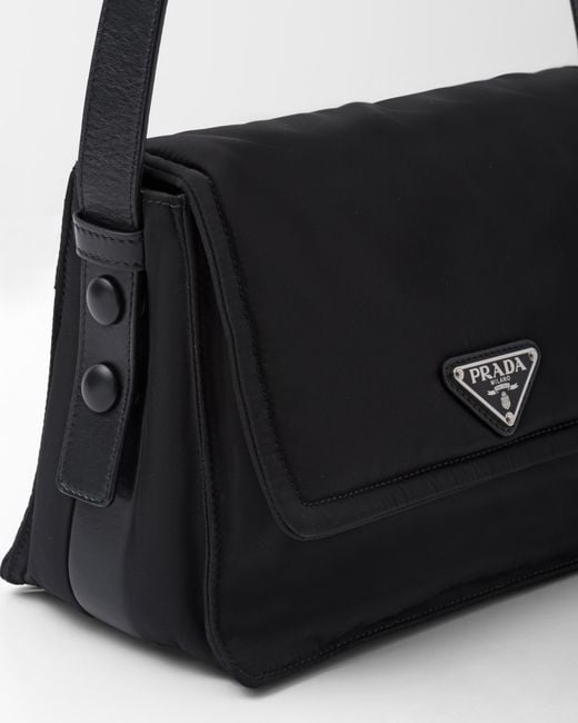 Prada Black Traveller Small Padded Re-Nylon Shoulder Bag
