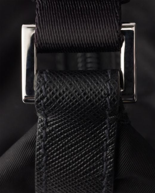 Prada Black Re-Nylon And Saffiano Leather Shoulder Bag for men