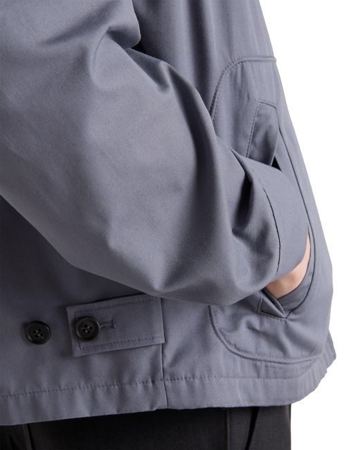 Prada Blue Technical Cotton Zipper Blouson Jacket for men