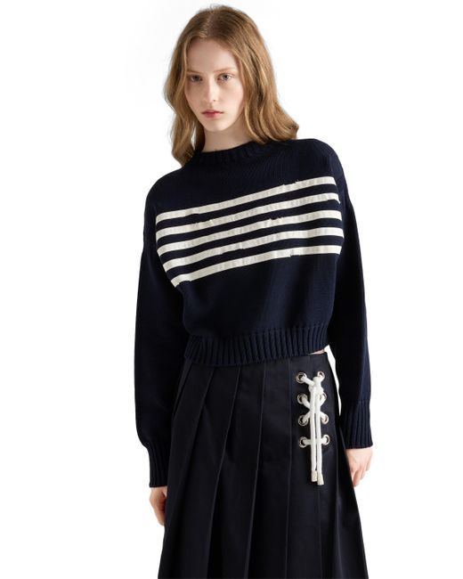 Jersey De Algodón Holgado, Mujer, Talla Prada de color Blue