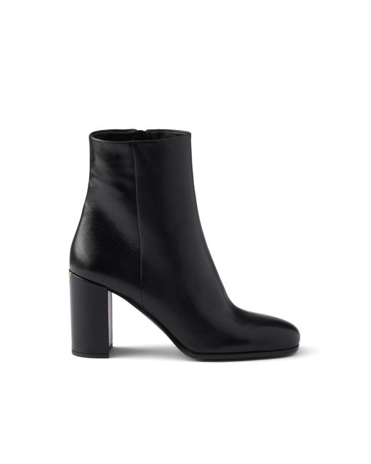 Prada Black Leather Booties