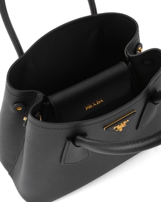 Prada Black Double Small Saffiano Leather Bag