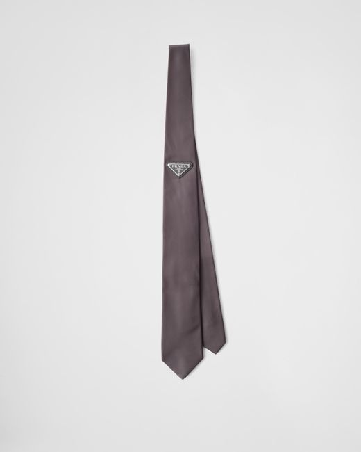Prada Gray Re-nylon Gabardine Tie for men