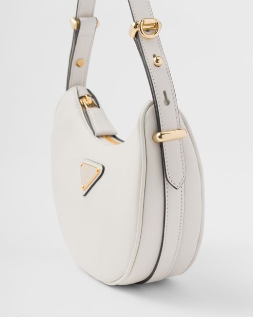 Prada White Arqué Leather Mini Shoulder Bag