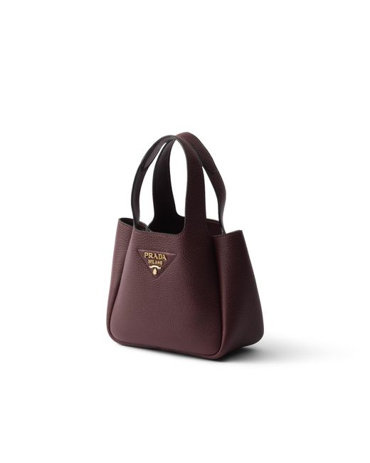 Prada Purple Liaison Mini Leather Handbag