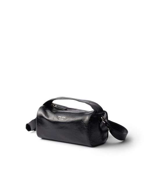 Prada Black Leather Shoulder Bag for men