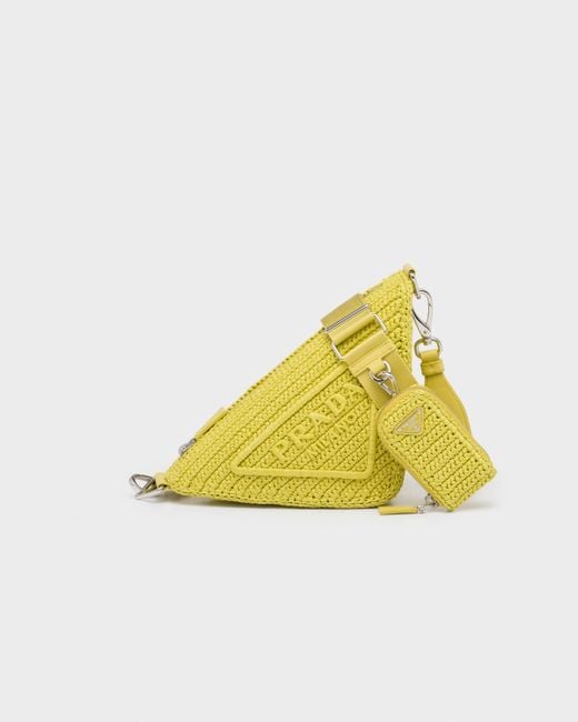 Prada Yellow Triangle Crochet Bag