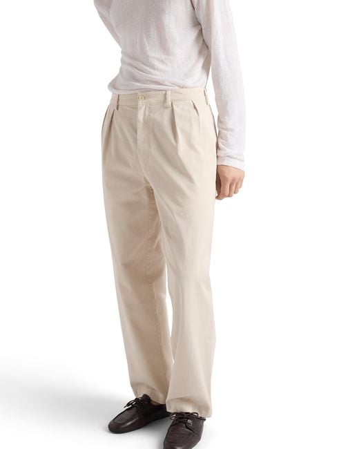 Prada Natural Wide-Leg Cotton Pants for men