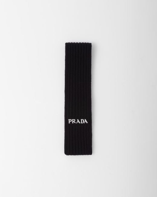 Prada Black Cashmere And Wool Scarf for men
