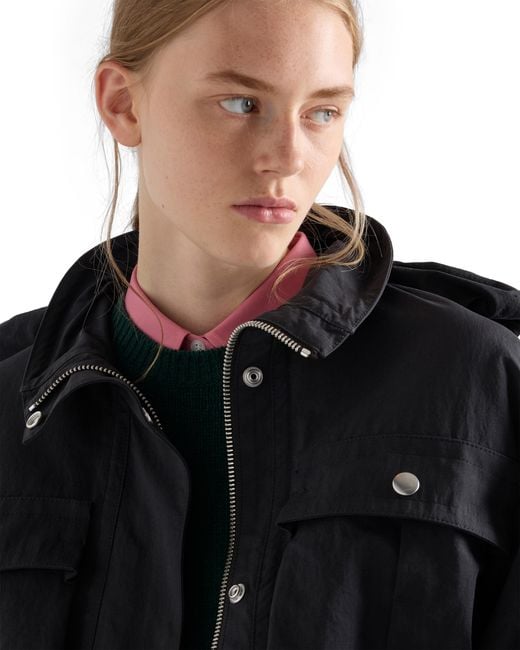 Prada Black Technical Fabric Parka
