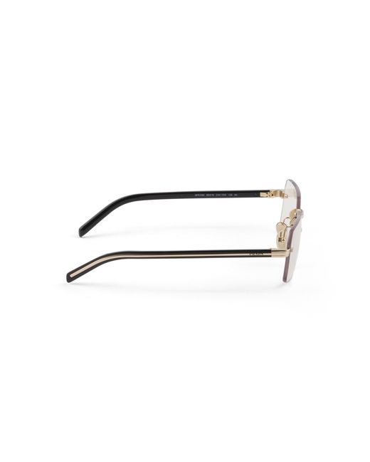 Prada White Sunglasses With The Iconic Metal Plaque for men
