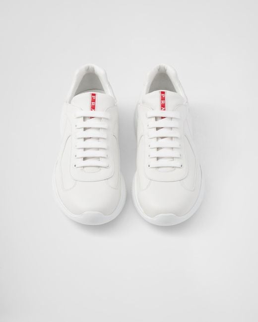 Prada White America'S Cup Nappa Leather Sneakers for men