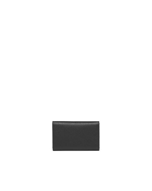 Prada White Saffiano Leather Key Case