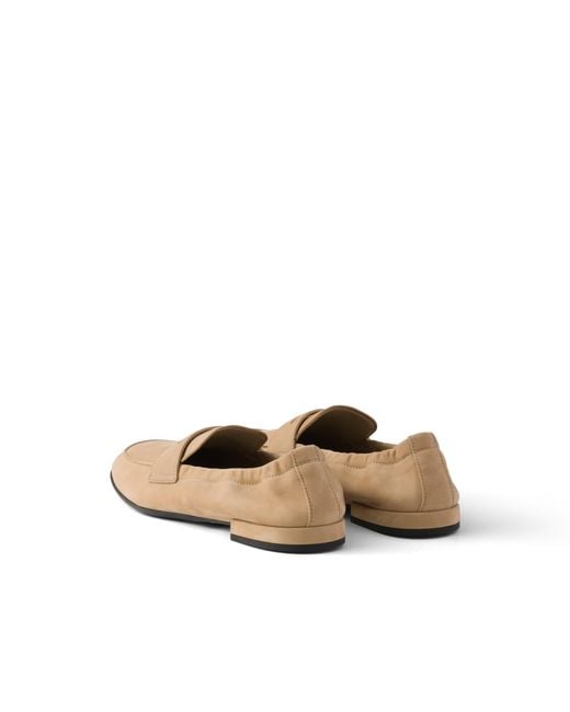 Prada Natural Shuffle Nubuck Leather Loafers