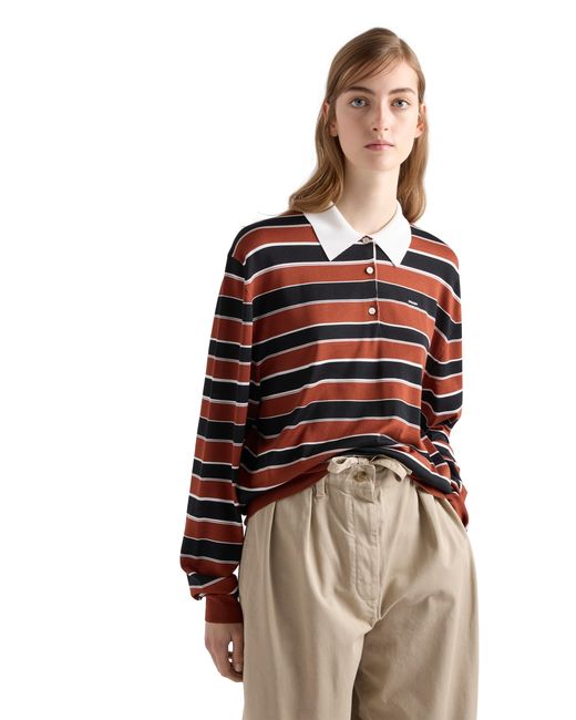 Prada Red Striped Silk Polo Shirt