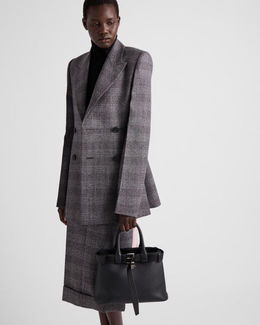 Prada Black Kleine Buckle Handtasche Aus Leder Mit Gürtel