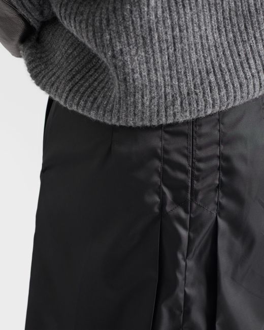 Jupe Évasée En Re-Nylon Prada en coloris Black