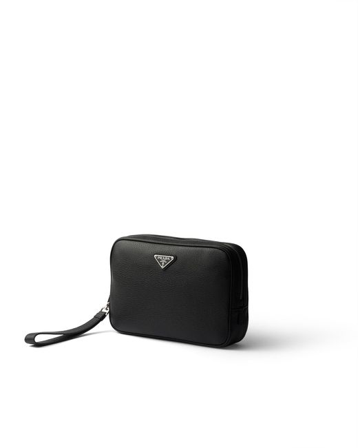 Prada Pouch Aus Leder, Herren in Black für Herren
