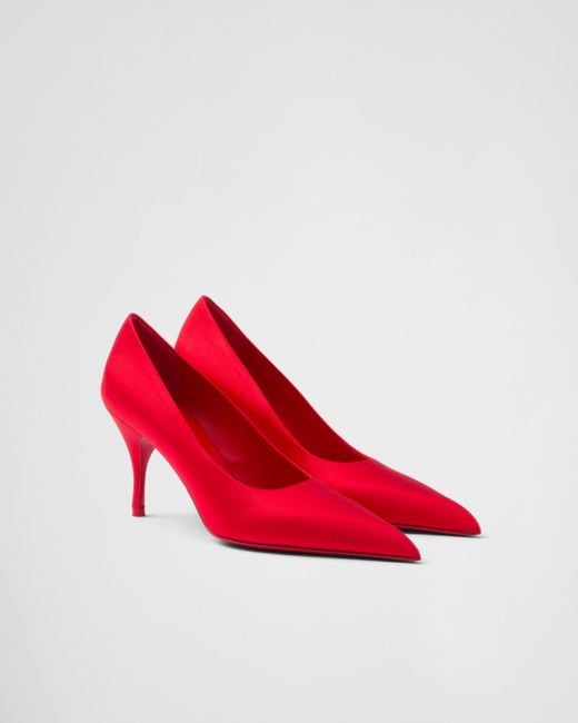 Prada Red Satin Pumps