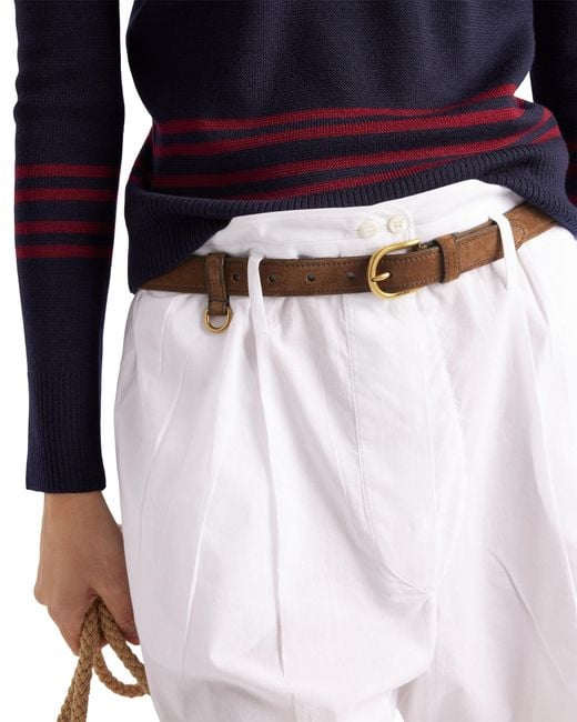Prada White Suede Belt