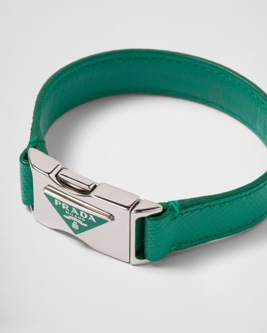 Prada Green Saffiano Bracelet for men