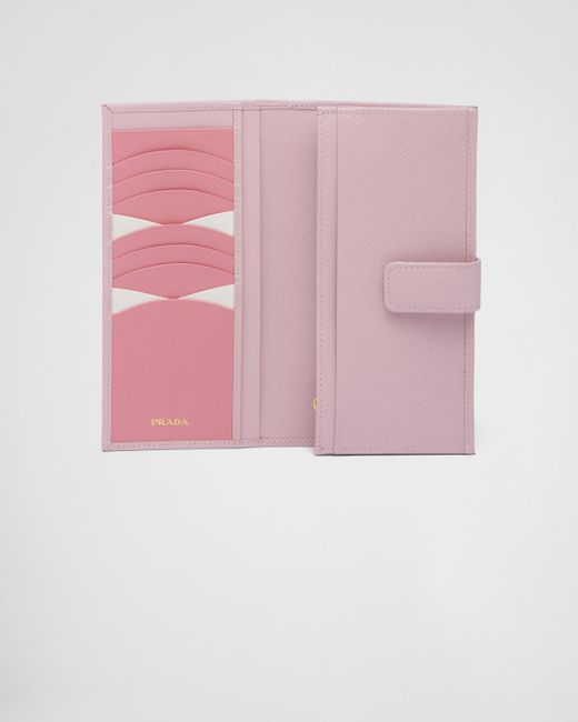 Portafoglio Grande In Saffiano di Prada in Pink