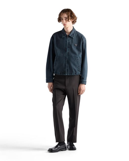 Prada Blue Denim Blouson Jacket for men