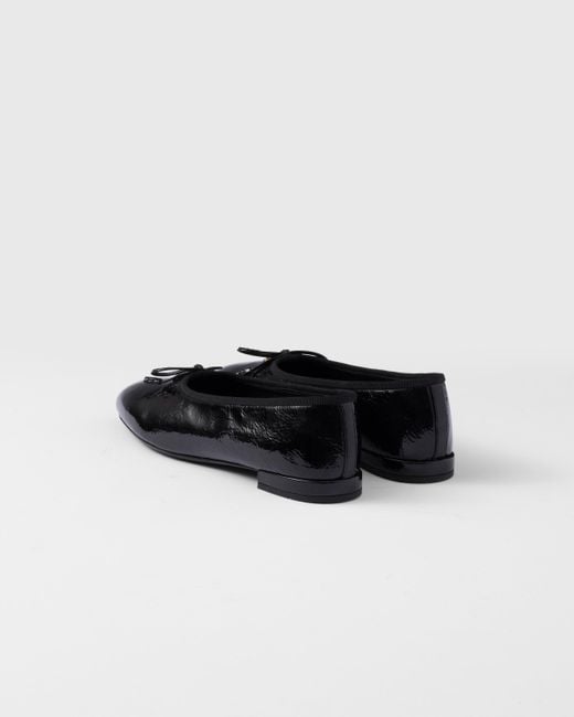 Prada Black Patent Leather Ballerinas