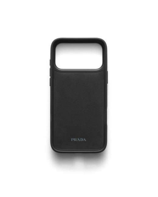 Prada Black Saffiano Leather Case For Iphone 17 Pro