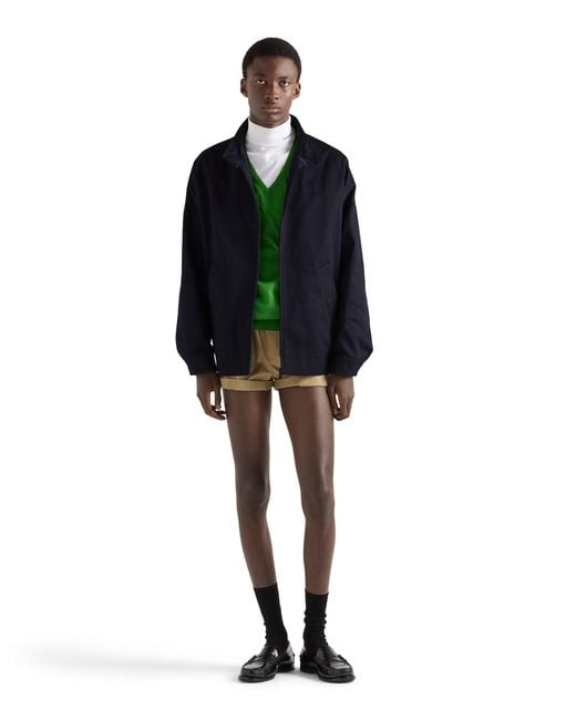 Prada Blue Cotton Blouson Jacket for men