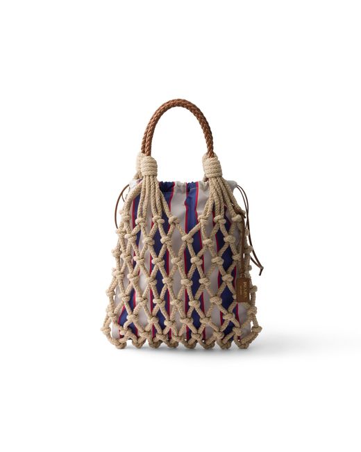Prada Multicolor Noué Medium Cotton Macramé Bag