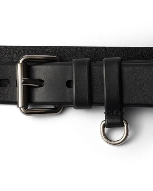 Prada White Leather Belt