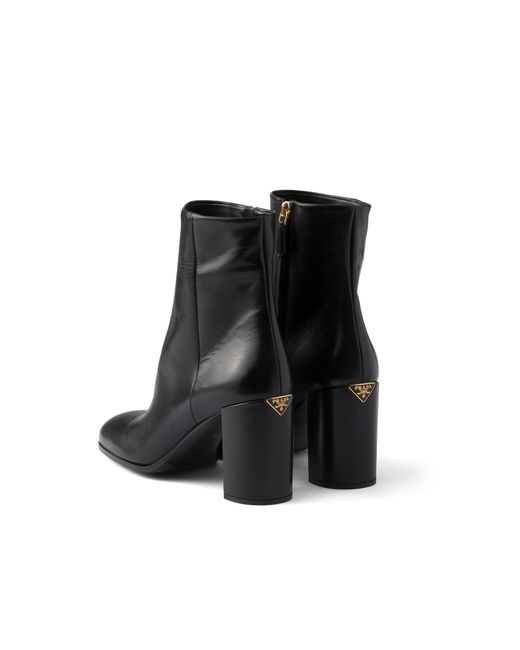 Prada Black Leather Booties
