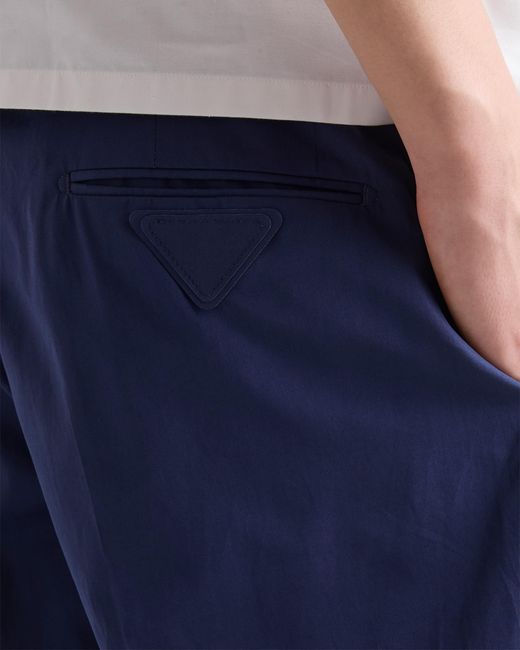 Prada Blue Cotton Bermudas for men