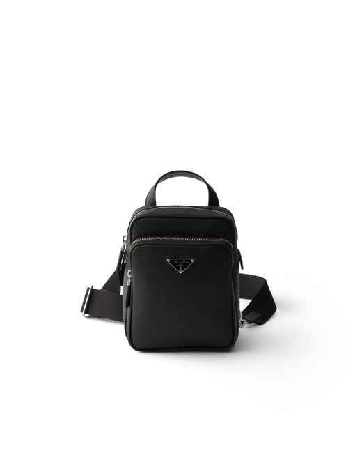 Prada Black Saffiano Leather Mini One-Shoulder Backpack for men