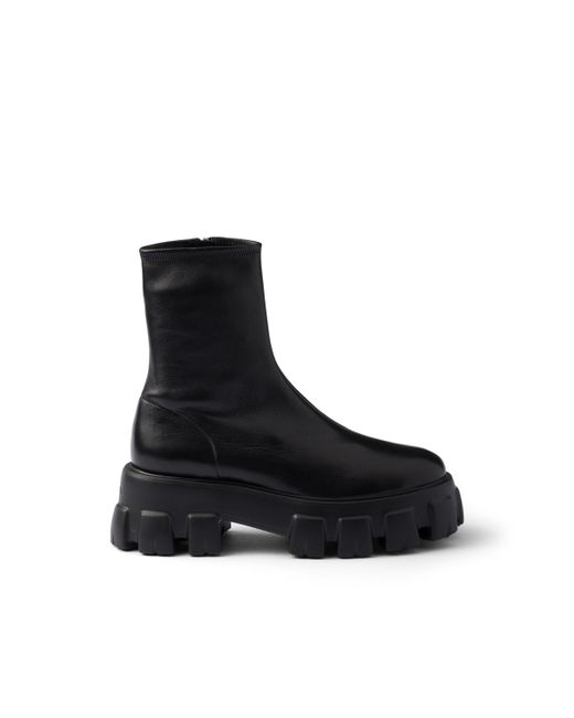 Botines Monolith De Napa Elástica, Mujer, Talla Prada de color Black