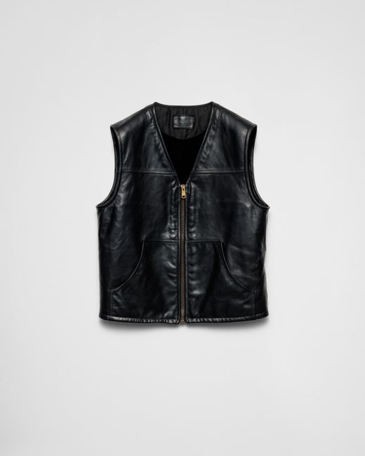 Prada Leather and Shearling Vest | Saks Fifth Avenue