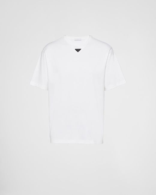 Prada T-shirt Aus Baumwolle in White für Herren