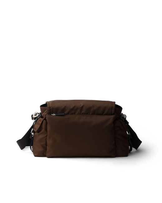 Prada Black Explore Re-Nylon And Leather Bag for men
