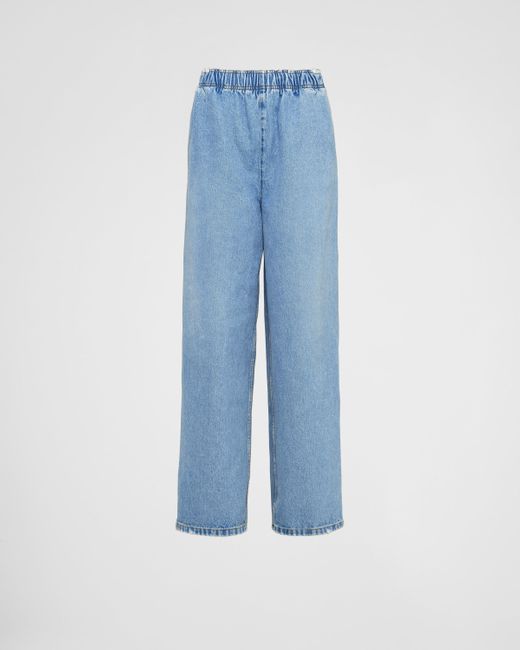 Prada Blue Wide Denim Jeans