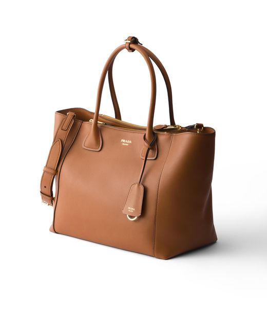 Prada Brown Large Leather Tote Bag