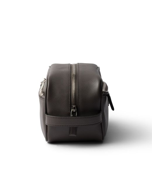 Prada Black Saffiano Leather Travel Pouch for men