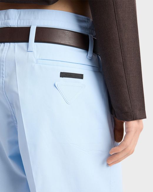 Prada Blue Poplin Bermudas for men
